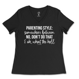 Parenting Style Ladies V-Neck T-Shirt