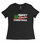 Merry Tennessee Christmas Ladies V-Neck T-Shirt