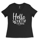 Hello Fall Ladies V-Neck T-Shirt