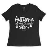 Autumn is my Favorite Color Fall Ladies V-Neck T-Shirt