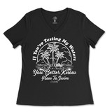 Testing My Waters Ladies V-Neck T-Shirt