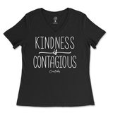 Kindness Is Contagious Ladies V-Neck T-Shirt