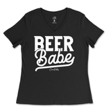 Beer Babe Ladies V-Neck T-Shirt