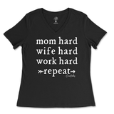 Mom Hard Ladies V-Neck T-Shirt