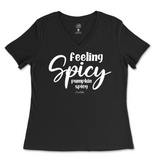 Feeling Spicy, Pumpkin Spicy Fall Ladies V-Neck T-Shirt