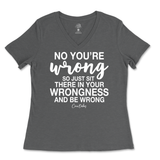 Just Sit There In Your Wrongness Ladies V-Neck T-Shirt