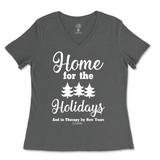 Therapy By New Years Christmas Ladies V-Neck T-Shirt