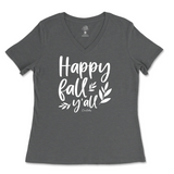 Happy Fall Y'all Ladies V-Neck T-Shirt