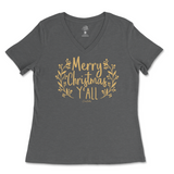 Merry Christmas Y'all Ladies V-Neck T-Shirt