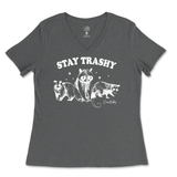 Stay Trashy Ladies V-Neck T-Shirt