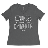 Kindness Is Contagious Ladies V-Neck T-Shirt