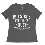 My Favorite Color is Rust Ladies V-Neck T-Shirt