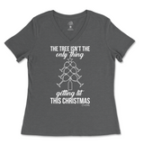 Getting Lit This Christmas Ladies V-Neck T-Shirt