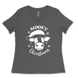 Mooey Christmas Ladies V-Neck T-Shirt