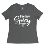 Feeling Spicy, Pumpkin Spicy Fall Ladies V-Neck T-Shirt