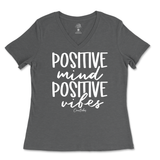 Positive Mind and Positive Vibes Ladies V-Neck T-Shirt