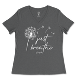 Just Breathe Ladies V-Neck T-Shirt