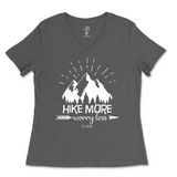 Hike More Worry Less Ladies V-Neck T-Shirt