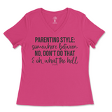 Parenting Style Ladies V-Neck T-Shirt