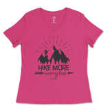 Hike More Worry Less Ladies V-Neck T-Shirt