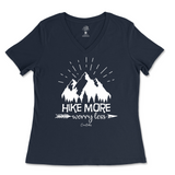 Hike More Worry Less Ladies V-Neck T-Shirt