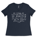 I Can Be Totally Flexible Ladies V-Neck T-Shirt