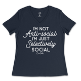 Selectively Social Ladies V-Neck T-Shirt