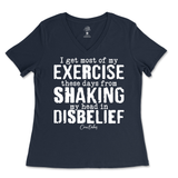 Shaking My Head In Disbelief Ladies V-Neck T-Shirt