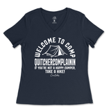 Welcome To Camp Quitchercomplainin Ladies V-Neck T-Shirt