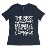 I'd Rather Be Camping Ladies V-Neck T-Shirt