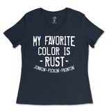 My Favorite Color is Rust Ladies V-Neck T-Shirt