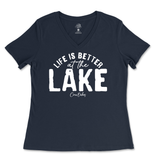 Life is Better at the Lake Ladies V-Neck T-Shirt