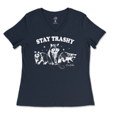 Stay Trashy Ladies V-Neck T-Shirt