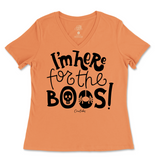 I'm Here for the Boos Halloween Ladies V-Neck T-Shirt