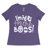 I'm Here for the Boos Halloween Ladies V-Neck T-Shirt