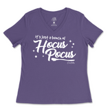 It's Just a Bunch of Hocus Pocus Halloween Ladies V-Neck T-Shirt