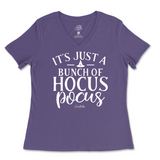 Just a Bunch of Hocus Pocus Halloween Ladies V-Neck T-Shirt