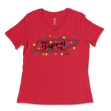 Tennessee Christmas Lights Ladies V-Neck T-Shirt