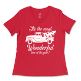 Most Wonderful Time Of The Year Christmas Ladies V-Neck T-Shirt