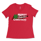 Merry Tennessee Christmas Ladies V-Neck T-Shirt